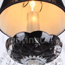 Lámpara de araña contemporánea de 8 luces estilo vela de cristal K9 cepillado negro