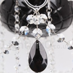 Lámpara de araña contemporánea de 8 luces estilo vela de cristal K9 cepillado negro