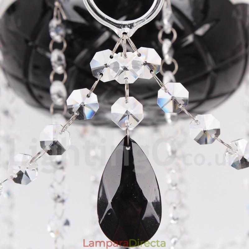 Lámpara de araña contemporánea de 8 luces estilo vela de cristal K9 cepillado negro