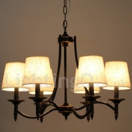 Lámpara de araña de 6 luces, estilo rústico, retro, negro, contemporánea, estilo vela