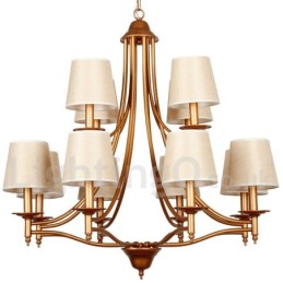 Lámpara de araña rústica estilo mediterráneo retro de 12 luces