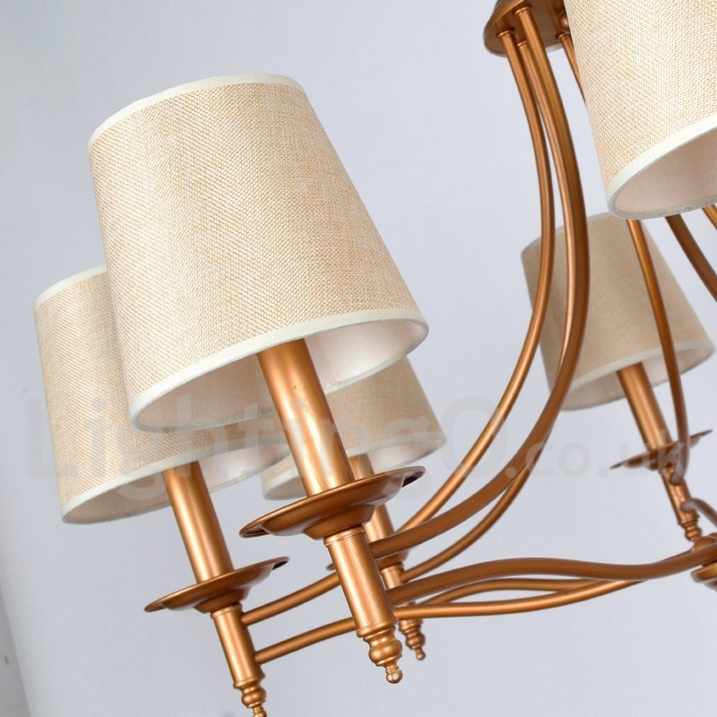 Lámpara de araña rústica estilo mediterráneo retro de 12 luces