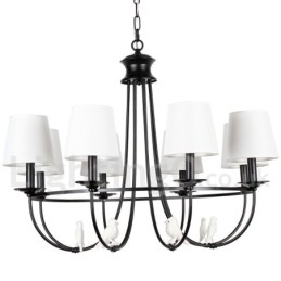 Lámpara de araña de 8 luces estilo mediterráneo, estilo rústico contemporáneo, estilo vela, color negro retro