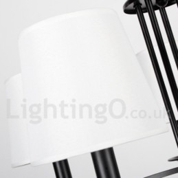 Lámpara de araña de 8 luces estilo mediterráneo, estilo rústico contemporáneo, estilo vela, color negro retro