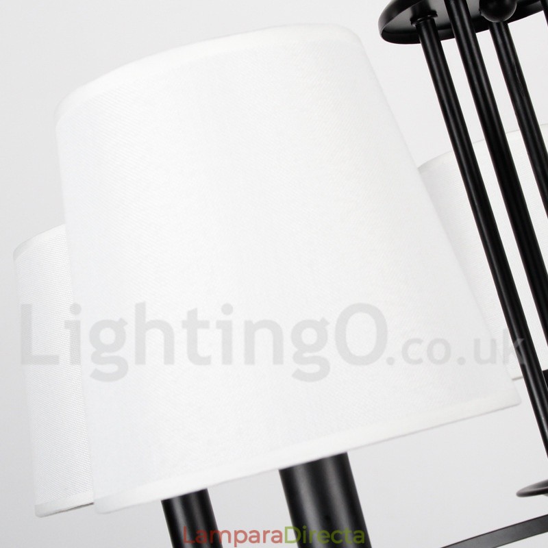 Lámpara de araña de 8 luces estilo mediterráneo, estilo rústico contemporáneo, estilo vela, color negro retro