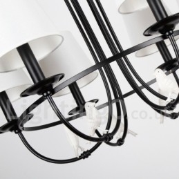 Lámpara de araña de 8 luces estilo mediterráneo, estilo rústico contemporáneo, estilo vela, color negro retro