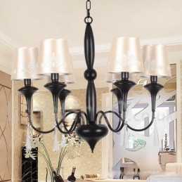 Lámpara de araña estilo vela de 6 luces estilo mediterráneo