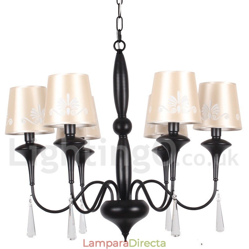 Lámpara de araña estilo vela de 6 luces estilo mediterráneo