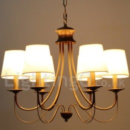 Lámpara de araña de 6 luces estilo rústico mediterráneo, moderna y contemporánea, estilo vela