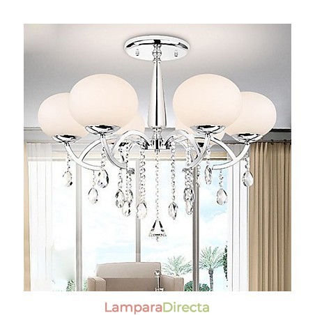 Lámpara de araña moderna contemporánea de metal galvanizado con cristal Lámpara de araña moderna contemporánea de metal galvanizado con cristal