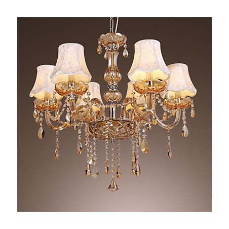 Lámpara de araña de lujo de estilo europeo de 6 luces con cristal K9 Lámpara de araña de lujo de estilo europeo de 6 luces con cristal K9