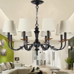 Lámpara de araña estilo vela retro de 8 luces