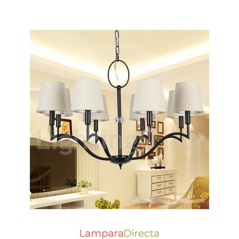 Lámpara de araña moderna contemporánea de 8 luces estilo vela