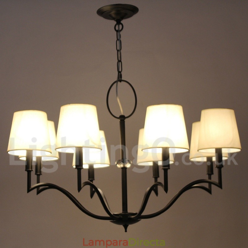 Lámpara de araña moderna contemporánea de 8 luces estilo vela
