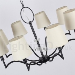 Lámpara de araña moderna contemporánea de 8 luces estilo vela