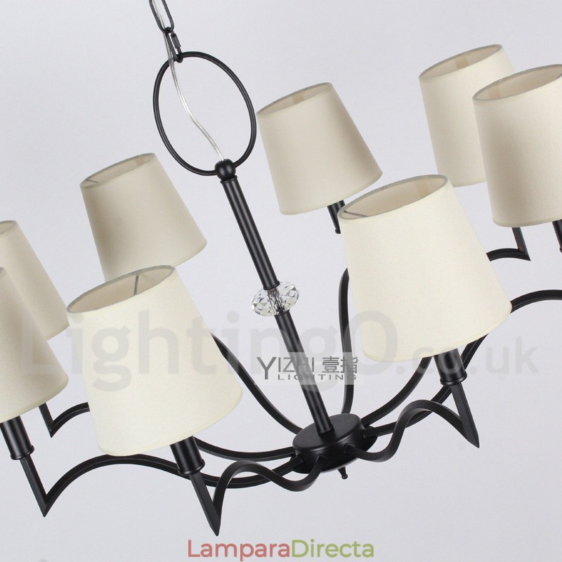 Lámpara de araña moderna contemporánea de 8 luces estilo vela