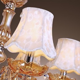 Lámpara de araña de lujo de estilo europeo de 6 luces con cristal K9