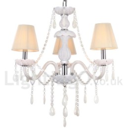 Lámpara de araña estilo vela de cristal K9 blanco de 3 luces