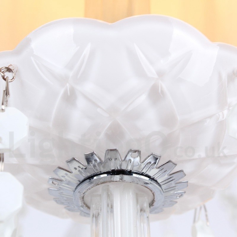 Lámpara de araña estilo vela de cristal K9 blanco de 3 luces