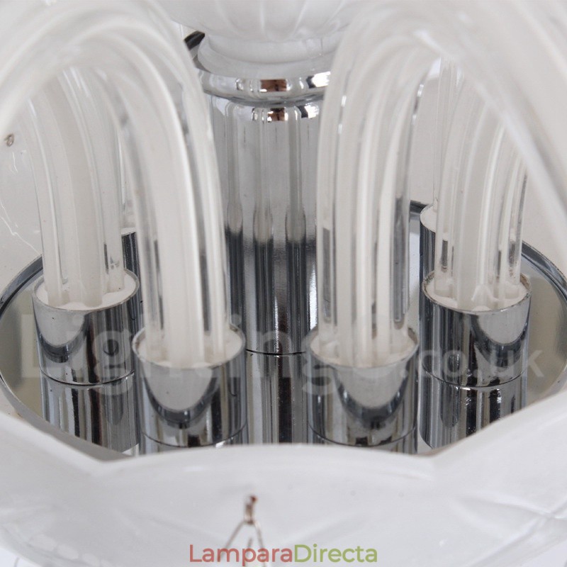 Lámpara de araña estilo vela de cristal K9 blanco de 8 luces