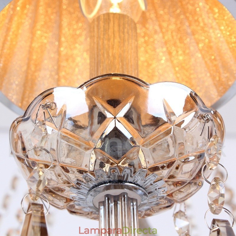 Lámpara de araña estilo vela de cristal K9 de 6 luces