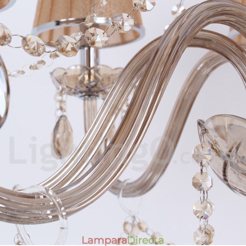 Lámpara de araña estilo vela de cristal K9 de 8 luces