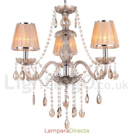 Lámpara de araña estilo vela de cristal K9 de 3 luces Lámpara de araña estilo vela de cristal K9 de 3 luces