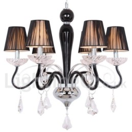 Lámpara de araña contemporánea de cristal K9 de 6 luces blancas estilo vela