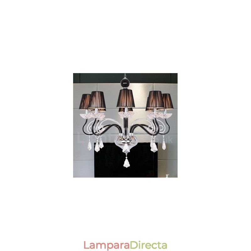 Lámpara de araña contemporánea de cristal K9 de 8 luces blancas estilo vela