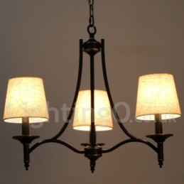 Lámpara de araña contemporánea de 3 luces, estilo rústico retro negro