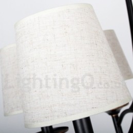Lámpara de araña contemporánea de 3 luces, estilo rústico retro negro