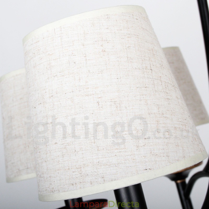 Lámpara de araña contemporánea de 3 luces, estilo rústico retro negro