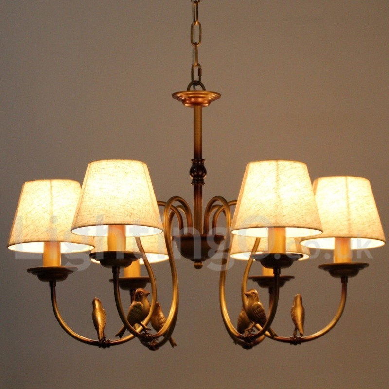 Lámpara de araña de 6 luces, estilo rústico retro contemporáneo y moderno