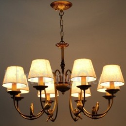 Lámpara de araña de estilo rústico retro, moderna y contemporánea, de 8 luces