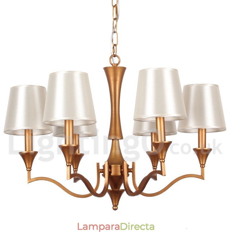 Lámpara de araña estilo vela de 6 luces estilo mediterráneo