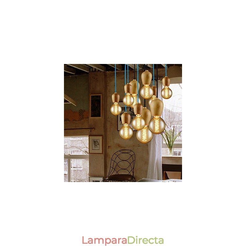 Lámpara de araña estilo mini moderna contemporánea de madera de bambú