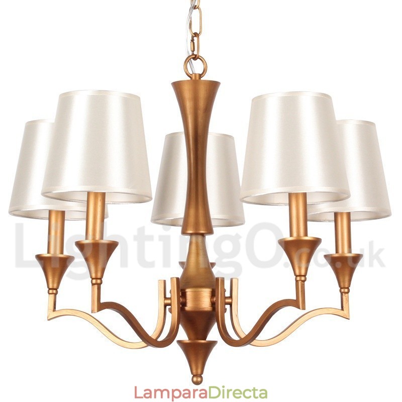 Lámpara de araña rústica de estilo mediterráneo con 5 luces