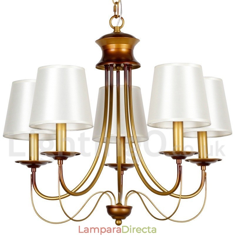 Lámpara de araña de 5 luces estilo rústico mediterráneo, moderna y contemporánea, estilo vela.