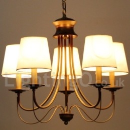 Lámpara de araña de 5 luces estilo rústico mediterráneo, moderna y contemporánea, estilo vela.