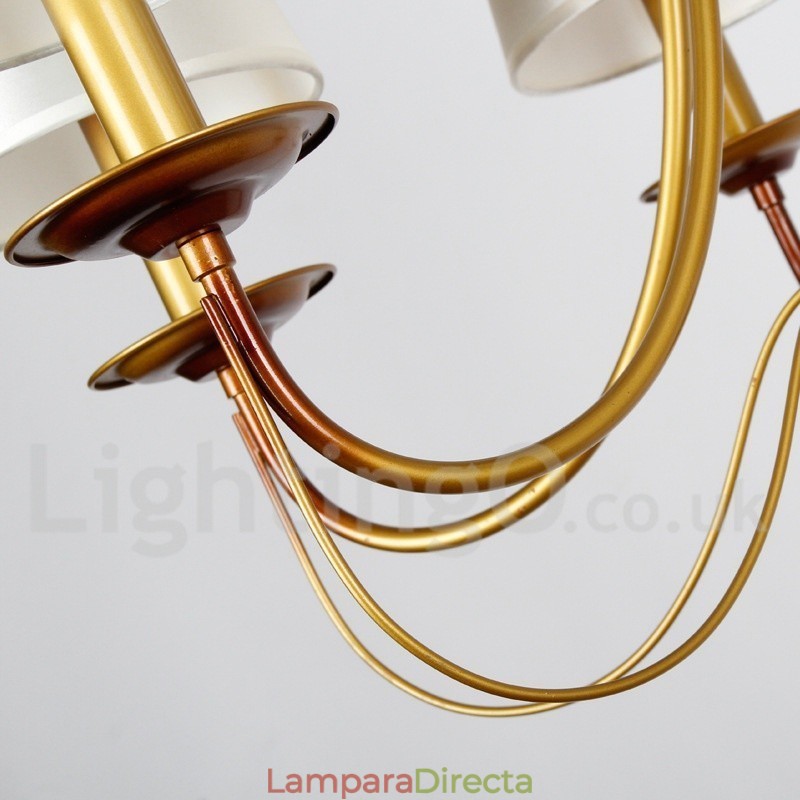 Lámpara de araña de 5 luces estilo rústico mediterráneo, moderna y contemporánea, estilo vela.