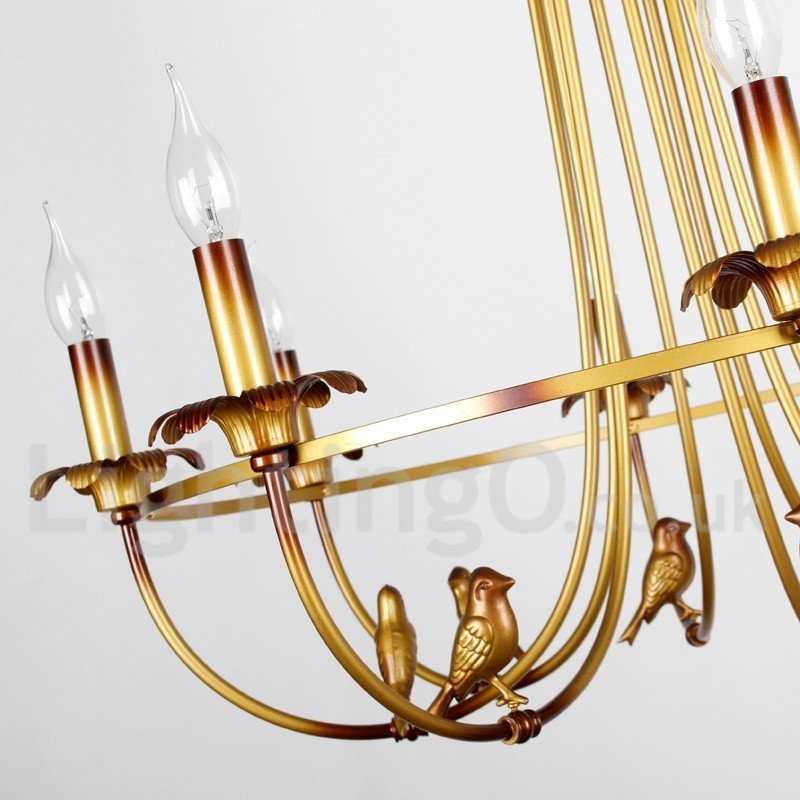 Lámpara de araña estilo vela retro de 12 luces