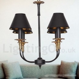Lámpara de araña estilo vela contemporáneo retro de 4 luces