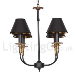 Lámpara de araña estilo vela contemporáneo retro de 4 luces