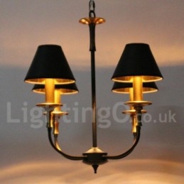 Lámpara de araña estilo vela contemporáneo retro de 4 luces