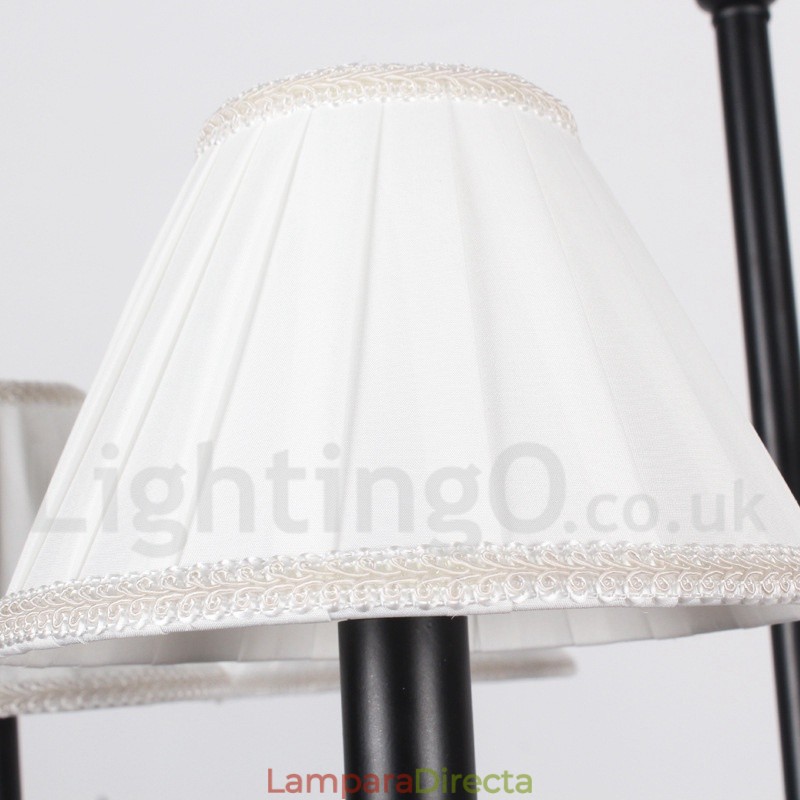 Lámpara de araña grande estilo vela de 12 luces, estilo rústico retro de 2 niveles