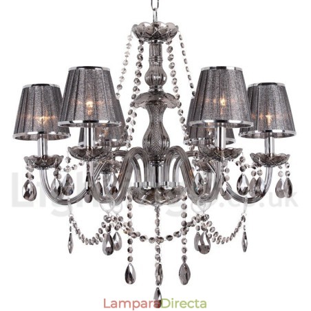 Lámpara de araña estilo vela de cristal K9 de 6 luces Lámpara de araña estilo vela de cristal K9 de 6 luces