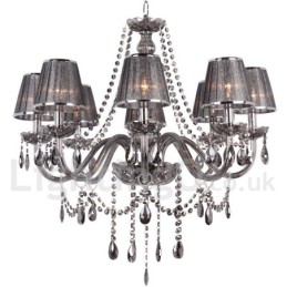 Lámpara de araña estilo vela de cristal K9 de 8 luces