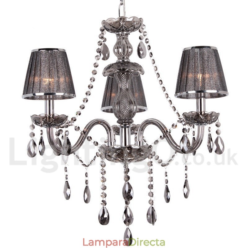 Lámpara de araña estilo vela de cristal K9 de 3 luces