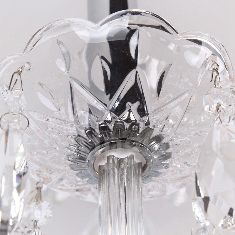Lámpara de araña contemporánea de cristal K9 de 6 luces estilo vela