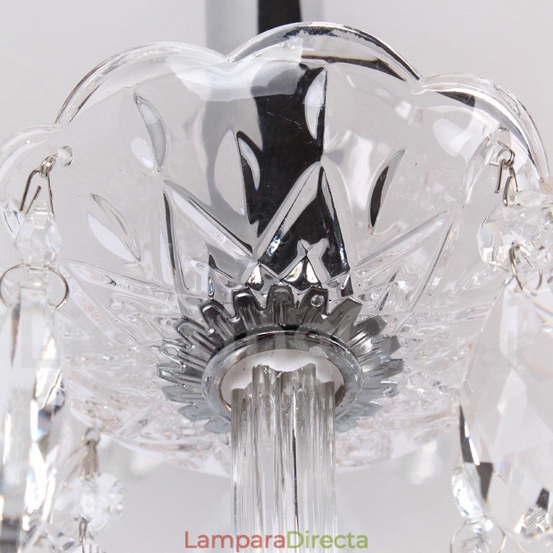Lámpara de araña contemporánea de cristal K9 de 3 luces estilo vela
